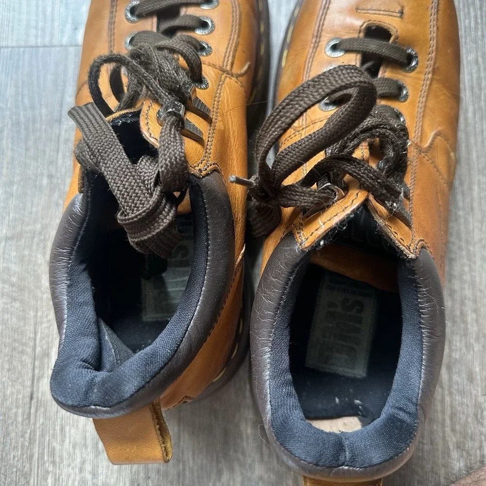 Vintage Dr Martens 8544 Leather Boots Orange US Size 7 90s Made‎ in England Y2K